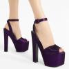 imageFSJ Women Super High Block Chunky Platform Heel Peep Toe Ankle Strap Sandals Sexy Slingback Buckle Prom Pump Shoes Size 416 USPurple