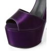 imageFSJ Women Super High Block Chunky Platform Heel Peep Toe Ankle Strap Sandals Sexy Slingback Buckle Prom Pump Shoes Size 416 USPurple