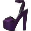 imageFSJ Women Super High Block Chunky Platform Heel Peep Toe Ankle Strap Sandals Sexy Slingback Buckle Prom Pump Shoes Size 416 USPurple