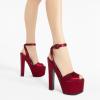 imageFSJ Women Super High Block Chunky Platform Heel Peep Toe Ankle Strap Sandals Sexy Slingback Buckle Prom Pump Shoes Size 416 USRed