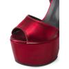 imageFSJ Women Super High Block Chunky Platform Heel Peep Toe Ankle Strap Sandals Sexy Slingback Buckle Prom Pump Shoes Size 416 USRed