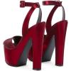 imageFSJ Women Super High Block Chunky Platform Heel Peep Toe Ankle Strap Sandals Sexy Slingback Buckle Prom Pump Shoes Size 416 USRed