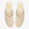 imageFSJ Women Woven Mule Sandals Gold Block Heel Closed Toe Hollow Out Braided Slip On Comfort Summer Shoes Size 416 USCream White