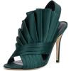 imageFSJ Women Charm Slingback DOrsay Sandals Slip On Peep Toe Satin Ankle Strap Sandals Stiletto High Heel Slide Mule Ladies Party Wedding Prom Dress Sexy Shoes Size 415 USDark Green