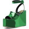 imageFSJ Women Classic Platform Wedge Sandals Open Toe High Heel Ankle Strap Buckle Slingback Party Dress Casual Walking Shoes Size 415 USGreen