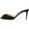 imageFSJ Women Comfort Low Kitten Heel Sandals Mules Peep Toe Slide Slip On Summer Slide Dress Pump Shoes 415 M US10cm Black