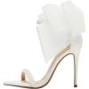 imageFSJ Women Cute Bow Heeled Sandals Open Toe Stiletto Heels One Strap Bridal Wedding Mesh Rhinestone Pearl Bow Knot Dress Shoes Size 416 USWhite Pearl