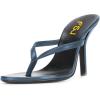 imageFSJ Women Fashion Thong Flip Flops Stiletto High Heels Slip On Almond Toe Casual Sandals Summer Beach Dressy Slipper Comfy ShoesSteel Blue