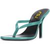imageFSJ Women Fashion Thong Flip Flops Stiletto High Heels Slip On Almond Toe Casual Sandals Summer Beach Dressy Slipper Comfy ShoesTorquoise