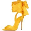 imageFSJ Women Open Toe Stiletto High Heel Sandals Laceup Cute Satin Bowknot Heeled Sandals Sexy Strappy Summer Wedding Party Dress Shoes Size 416 USYellow