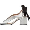 imageFSJ Women Open Toe V Cut Platform Sandals with Ribbon Tie Up Comfort Block Chunky Heels Fashion Dance Dress Pumps Shoes Size 416 USSilver