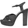 imageFSJ Women Platform Chunky Block High Heel Sandals Peep Toe Ankle Strap Party Evening Dress Pumps Shoes Size 415 USBlack Glitter
