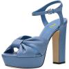 imageFSJ Women Platform Chunky Block High Heel Sandals Peep Toe Ankle Strap Party Evening Dress Pumps Shoes Size 415 USBlue Leather