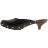 imageFSJ Women Retro Round Closed Toe Mules Wooden Kitten Heel Trendy Studded Slide Sandals Vintage Comfy Dressy Pumps Shoes Size 416 USBlack