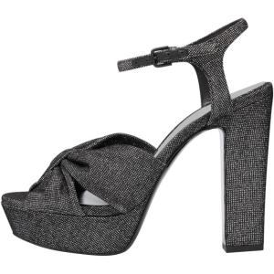 imageFSJ Women Platform Chunky Block High Heel Sandals Peep Toe Ankle Strap Party Evening Dress Pumps Shoes Size 415 USBlack Glitter