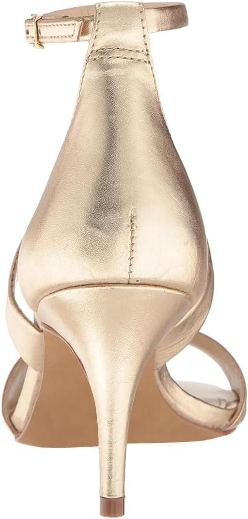 imageFSJ Women Strappy Ankle Strap Sandals Open Toe High Heel Caged Cutout TStrap Fashion Shoes Size 415 USGold