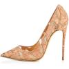 imageFSJ Women Formal Pointed Toe Pumps High Heel Sexy Stilettos Slip On Office Cute Evening Dress Shoes Size 415 USCork and Mesh
