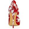 imageFSJ Women Formal Pointed Toe Pumps High Heel Sexy Stilettos Slip On Office Cute Evening Dress Shoes Size 415 USRed Flower