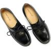 imageFSJ Women Leather Classic Lace up Flat Oxford Low Heel Round Toe Casual Dress Pump Shoes Size 412 USBlack