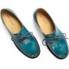 imageFSJ Women Leather Classic Lace up Flat Oxford Low Heel Round Toe Casual Dress Pump Shoes Size 412 USBlue
