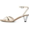 imageFSJ Women Pointed Open Toe Ankle Strap Sandals Strappy Low Heel Summer Party Wedding Dress Shoes Size 416 USBeige