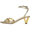 imageFSJ Women Pointed Open Toe Ankle Strap Sandals Strappy Low Heel Summer Party Wedding Dress Shoes Size 416 USGold