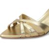 imageFSJ Women Pointed Open Toe Ankle Strap Sandals Strappy Low Heel Summer Party Wedding Dress Shoes Size 416 USGold