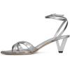 imageFSJ Women Pointed Open Toe Ankle Strap Sandals Strappy Low Heel Summer Party Wedding Dress Shoes Size 416 USSilver
