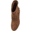 imageFSJ Women Retro Fringe Flat Booties Western Cowgirl Low Heel Ankle Boots with Tassel Suede Pull On Cowboy Dress Shoes Size 416 USBrown