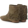 imageFSJ Women Retro Fringe Flat Booties Western Cowgirl Low Heel Ankle Boots with Tassel Suede Pull On Cowboy Dress Shoes Size 416 USOlive Green