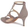 imageFSJ Women Strappy Ankle Strap Sandals Open Toe High Heel Caged Cutout TStrap Fashion Shoes Size 415 USGrey