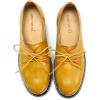 imageFSJ Women Leather Classic Lace up Flat Oxford Low Heel Round Toe Casual Dress Pump Shoes Size 412 USYellow