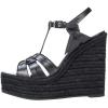 imageFSJ Women Elegant Open Toe Espadrille Platform Ankle Strap Wedge Sandals Woven Cutout Casual Summer Dress Shoes Size 416 USBlack