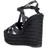 imageFSJ Women Elegant Open Toe Espadrille Platform Ankle Strap Wedge Sandals Woven Cutout Casual Summer Dress Shoes Size 416 USBlack
