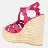 imageFSJ Women Elegant Open Toe Espadrille Platform Ankle Strap Wedge Sandals Woven Cutout Casual Summer Dress Shoes Size 416 USFushcia