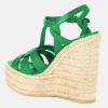 imageFSJ Women Elegant Open Toe Espadrille Platform Ankle Strap Wedge Sandals Woven Cutout Casual Summer Dress Shoes Size 416 USGreen