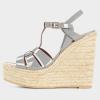 imageFSJ Women Elegant Open Toe Espadrille Platform Ankle Strap Wedge Sandals Woven Cutout Casual Summer Dress Shoes Size 416 USGrey