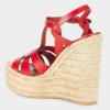 imageFSJ Women Elegant Open Toe Espadrille Platform Ankle Strap Wedge Sandals Woven Cutout Casual Summer Dress Shoes Size 416 USRed