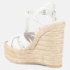 imageFSJ Women Elegant Open Toe Espadrille Platform Ankle Strap Wedge Sandals Woven Cutout Casual Summer Dress Shoes Size 416 USWhite