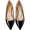 imageFSJ Women Pointed Toe Wedge Pumps Slip On Golden Wave Low Heels Basic Wedding Party Comfort Dress Shoes Size 416 USNude Black