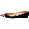 imageFSJ Women Cap Toe Multicolor Rivet Studded Flats Three Tone Slip On Comfort No Heel Closed Pointed Toe Casual Prom Shoes Size 415 USBlack