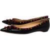 imageFSJ Women Cap Toe Multicolor Rivet Studded Flats Three Tone Slip On Comfort No Heel Closed Pointed Toe Casual Prom Shoes Size 415 USBlack Pu