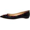 imageFSJ Women Cap Toe Multicolor Rivet Studded Flats Three Tone Slip On Comfort No Heel Closed Pointed Toe Casual Prom Shoes Size 415 USBlack Pu