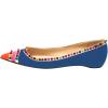 imageFSJ Women Cap Toe Multicolor Rivet Studded Flats Three Tone Slip On Comfort No Heel Closed Pointed Toe Casual Prom Shoes Size 415 USBlue