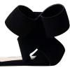 imageFSJ Women Chic Closed Pointed Toe DOrsay Ankle Strap Ballet Flats Shoes Large Side Bows Comfortable Shoes Size 416 USBlack Suede