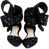 imageFSJ Women Chic Closed Pointed Toe DOrsay Ankle Strap Ballet Flats Shoes Large Side Bows Comfortable Shoes Size 416 USBlackgold Stars