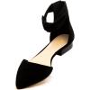 imageFSJ Women Classic Pointy Toe Ankle Strap DOrsay Flats Zipper Comfortable Walking Shoes Size 415 USBlack