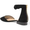imageFSJ Women Classic Pointy Toe Ankle Strap DOrsay Flats Zipper Comfortable Walking Shoes Size 415 USBlack