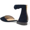 imageFSJ Women Classic Pointy Toe Ankle Strap DOrsay Flats Zipper Comfortable Walking Shoes Size 415 USNavy