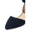 imageFSJ Women Classic Pointy Toe Ankle Strap DOrsay Flats Zipper Comfortable Walking Shoes Size 415 USNavy
